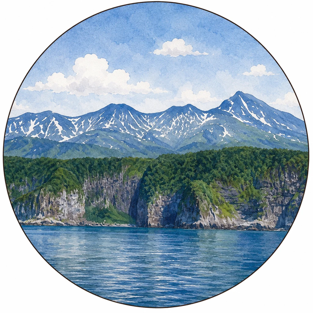 知床連山のイラスト