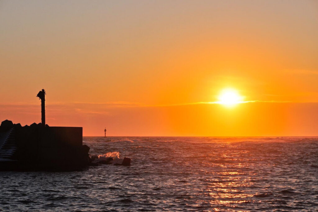 千代の浦マリンパーク　夕日　画像